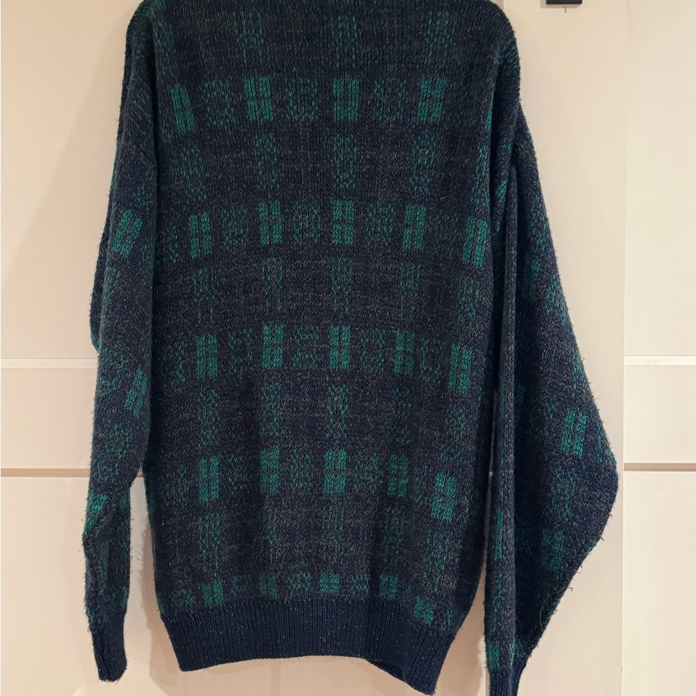 Jantzen‎ Men's Cardigan in Navy and Green Plaid - Picture 4 of 4